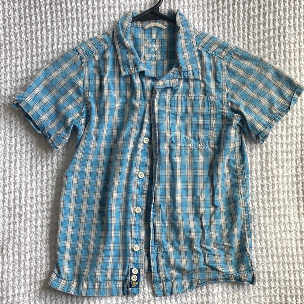 Blue Plaid Short Sleeve Shirt